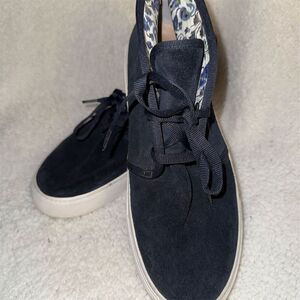 Tory Burch Women's‎ Iggy Suede Sneaker Boots Blue Lace Up Booties 9 preppy